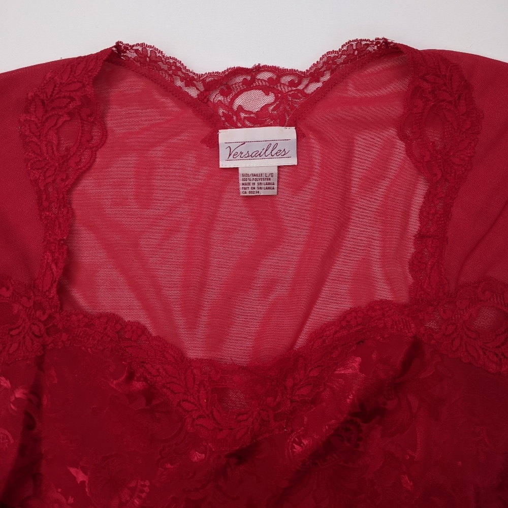 Vintage the Bay Versailles lace floral red long dress, women's large - Picture 6 of 8